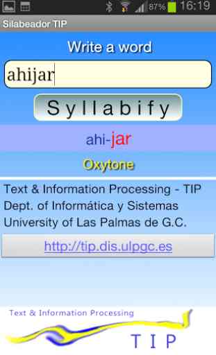 Syllabifier TIP. 1