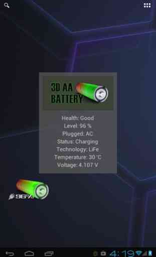 3D AA Battery Widget 3