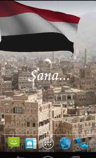 3D Yemen Flag Live Wallpaper 2