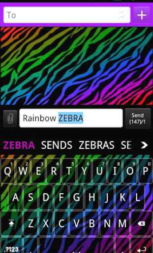 GO Keyboard Rainbow Zebra 3