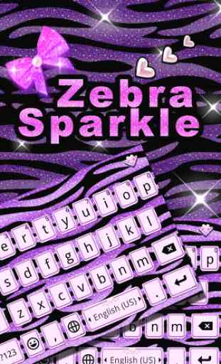 Zebra Sparkle iKeyboard Theme 1