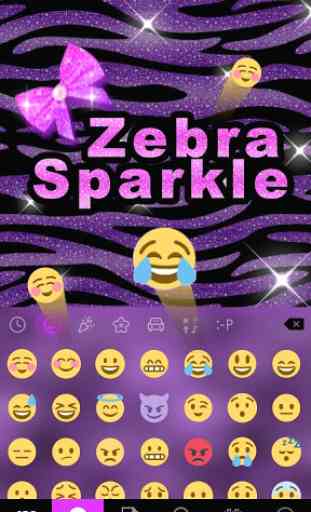 Zebra Sparkle iKeyboard Theme 2