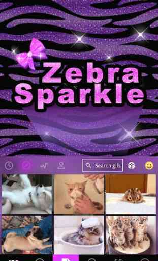 Zebra Sparkle iKeyboard Theme 3