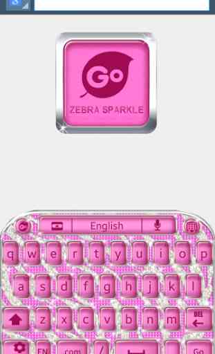 Zebra Sparkle Pink Keyboard 2