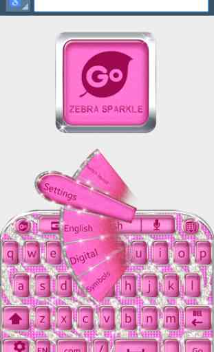 Zebra Sparkle Pink Keyboard 3