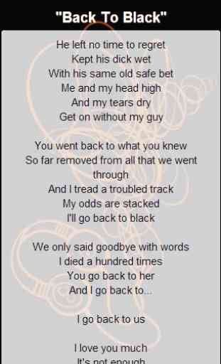 Amy Winehouse TOP Lyrics 3