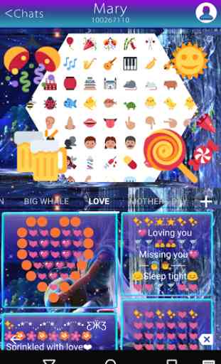 Aquarius Emoji Keyboard theme 4