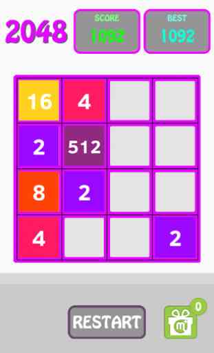 Colored 2048 with mPLUS 1