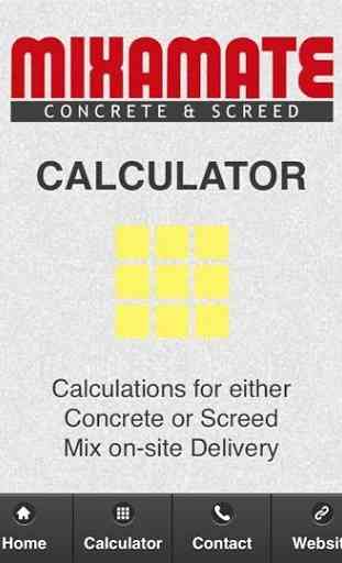 Concrete Calculator Mixamate 1