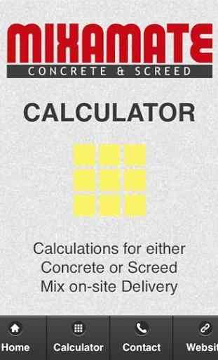 Concrete Calculator Mixamate 3