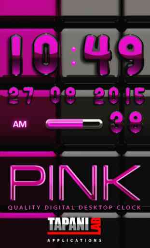 Digi Clock Black Pink widget 1
