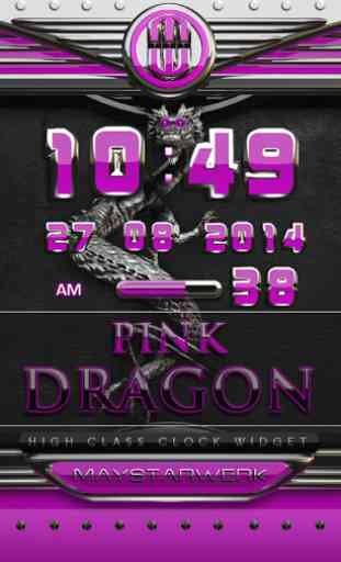 dragon digital clock pink 1