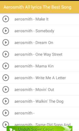 Lyrics Aerosmith SlowRock Song 2
