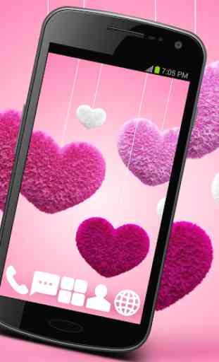 Pink Hearts GO Launcher Theme 1