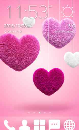 Pink Hearts GO Launcher Theme 2