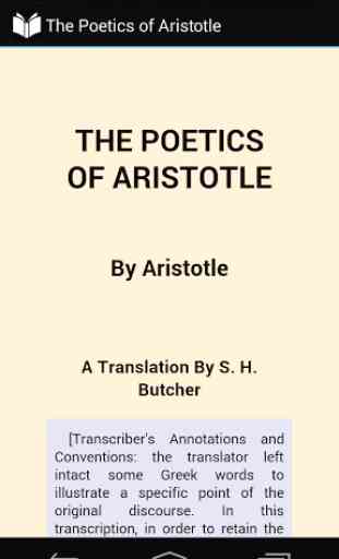The Poetics of Aristotle 1