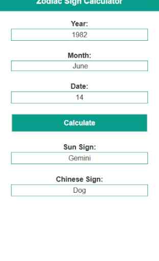 Zodiac Sign Calculator 1