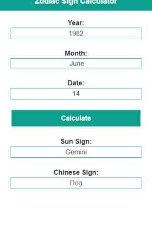 Zodiac Sign Calculator 2