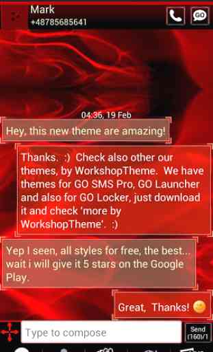 GO SMS Pro Theme Fire Flame 1