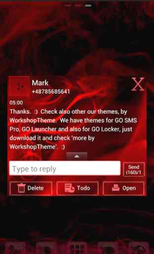 GO SMS Pro Theme Fire Flame 3