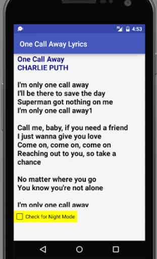 One Call Away Lyrics 1
