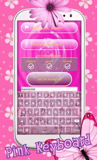 Pink Color Keyboard Themes 3