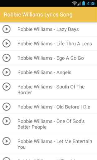 Robbie Williams Lyrics Song 2