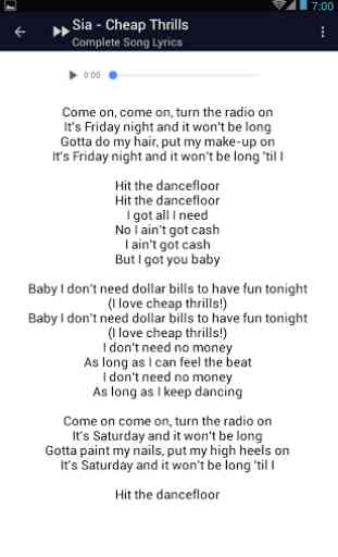 Sia Cheap Thrills Song Lyrics 2