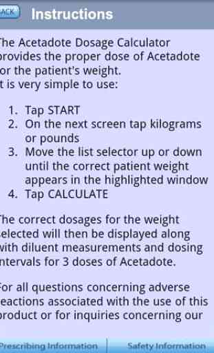 Acetadote Dosage Calculator 2