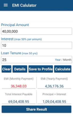 EMI Calculator Loan / Mortgage 1