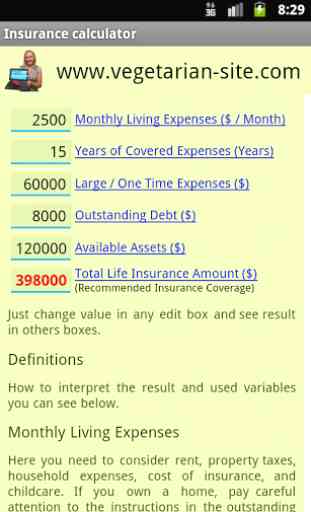 Insurance Life Calculator 1