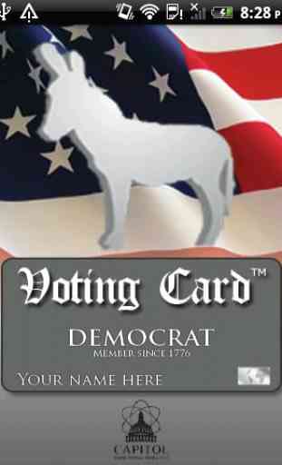 Voting Card Democrat Politics 1