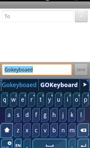 GO Keyboard Blue Future theme 3