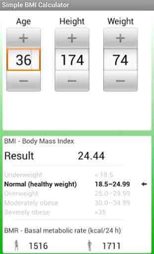 Simple BMI / BMR Calculator 1