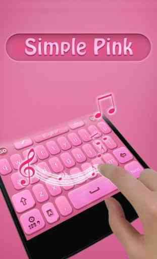 Simple Pink GO Keyboard Theme 3