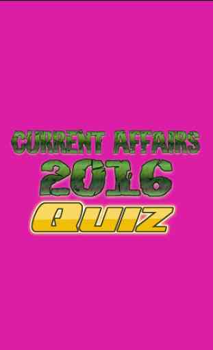 Current Affairs Quiz 2016 Free 1