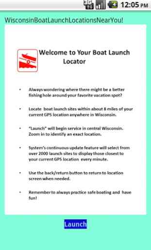 Boat Launch Locator -Wisconsin 1