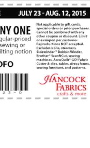 Coupons for Hancock Fabrics 3