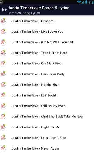 Justin Timberlake Song Lyrics 1