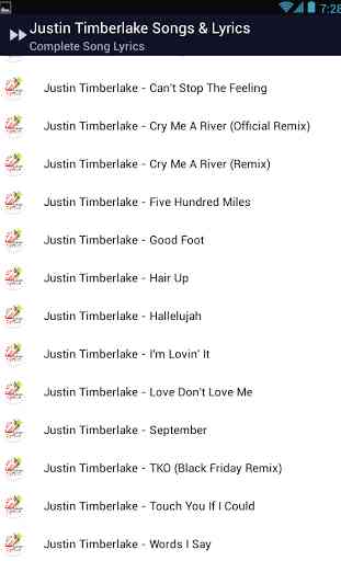 Justin Timberlake Song Lyrics 3