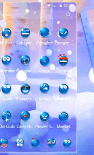 Theme Kawaii Emoji Blue Dragon 3