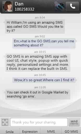 GO SMS Pro Dark Theme 3