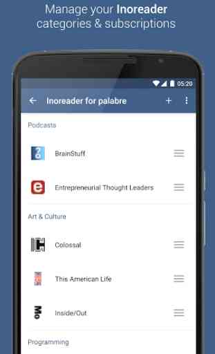 Inoreader for Palabre 1