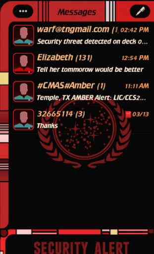 LCARS DISPLAY RED for GO SMS 2