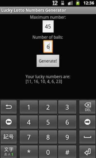 Lucky Lotto Numbers Generator 2