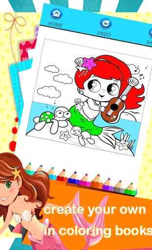 Coloring Book for Kids Mermaid 3