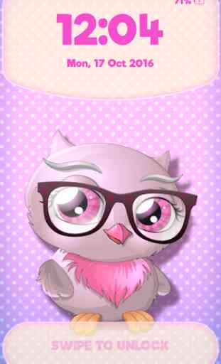 Cute Owl Lock Screen 1