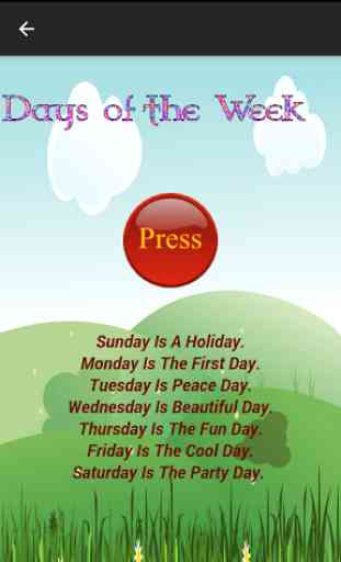 Days Of The Week Learning Game 2