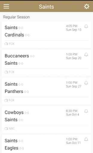 Football Schedule for Saints 3