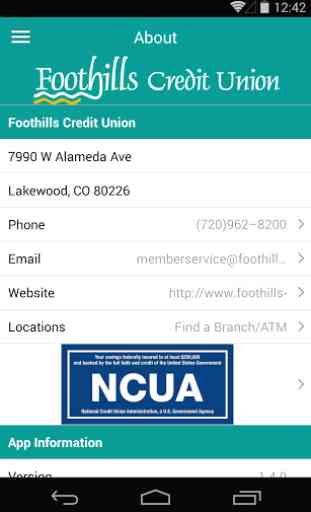 Foothills CU Mobile Banking 3